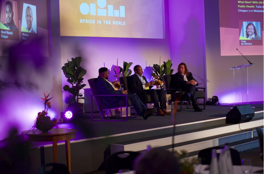 Prof. Novel N. Chegou, immunologist and head of the Tuberculosis Diagnostic Biomarker Research Group at Stellenbosch University. Prof. Ntobeko Ntusi, President and CEO of the South African Medical Research Council (SAMRC), and Prof. Tulio de Oliveira, Director of the Centre for Epidemic Response and Innovation (CERI)